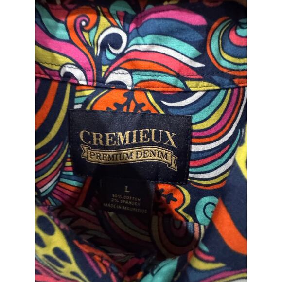 Cremieux Wild Vibrant Fun Patterned Button Down Shirt  Large - Picture 2 of 5